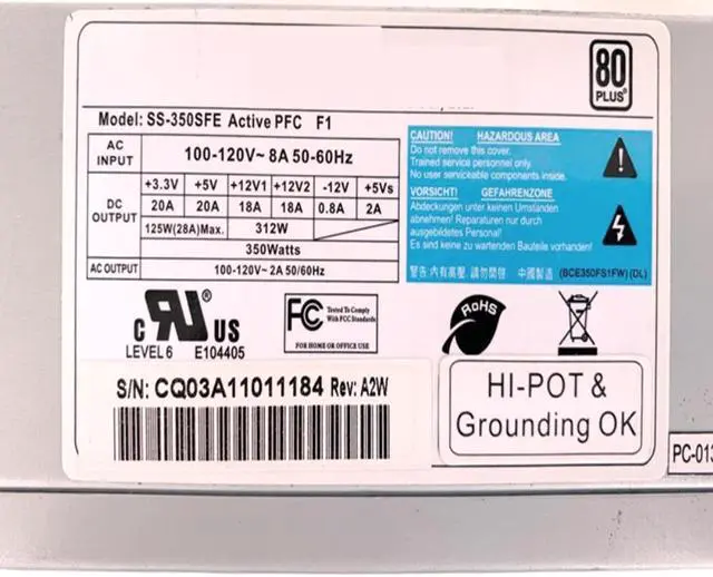 Alt view image 3 of 6 - PSU For Seasonic SFX MATX 350W Switching Power Supply SS-350SFE