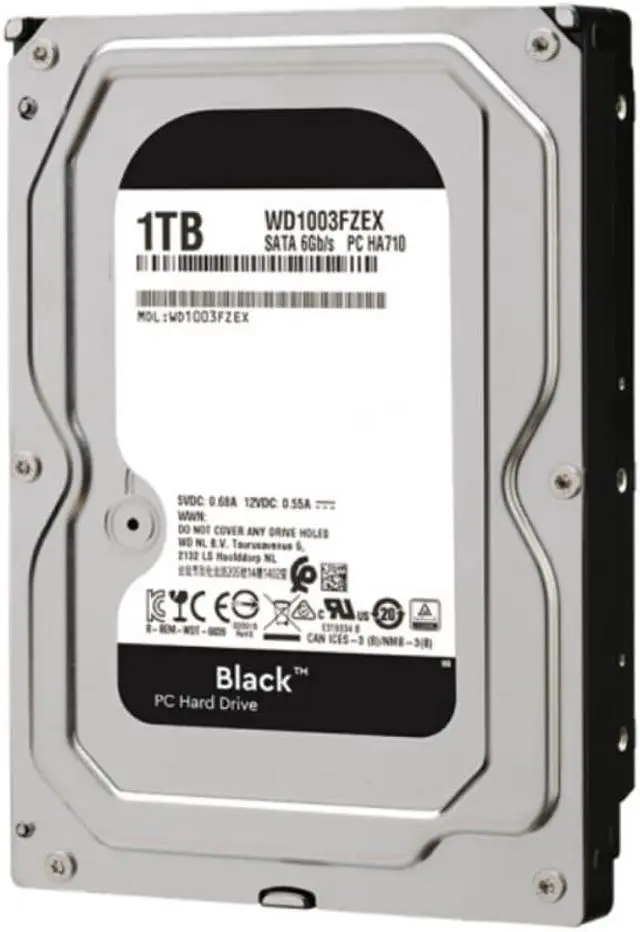 Alt view image 3 of 6 - HDD For WD Black 1TB 3.5" SATA 6 Gb/s 64MB 7.2K For Internal Hard Disk For Desktop Game Hard Drive For WD1003FZEX