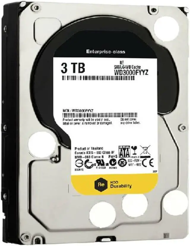 Alt view image 5 of 6 - HDD For WD Black/Gold 3TB 3.5" SATA 6 Gb/s 64MB 7.2K For Internal Hard Disk For Enterprise Storage For WD3000FYYZ