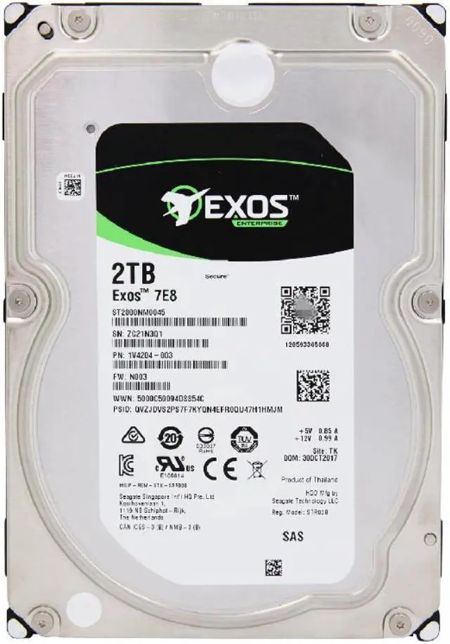 Alt view image 3 of 6 - HDD For Seagate  Exos 2TB 3.5" 7.2K SAS 12 Gb/s 128MB 7200RPM For Internal HDD For Enterprise HDD For ST2000NM0045