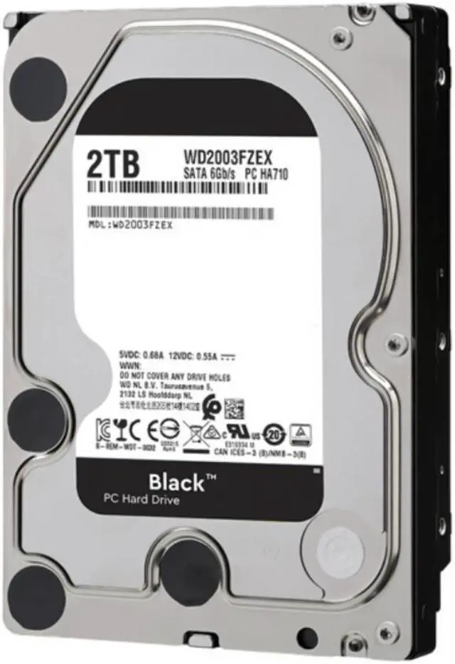 Alt view image 3 of 6 - HDD For WD Black 2TB 3.5" SATA 6 Gb/s 64MB 7.2K For Internal Hard Disk For Desktop Game Hard Drive For WD2003FZEX