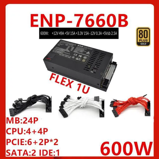 Main image of PSU For Full Modular 80plus Gold Flex ITX Nas Small 1U Loli M41 A4M T34 K35 K39 K49 600W Switching Power Supply ENP-7660B