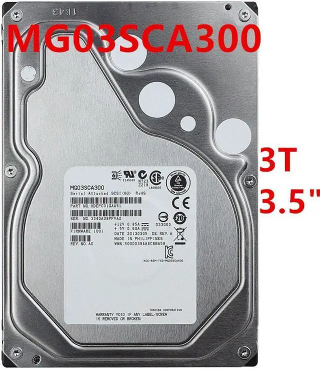 Main image of HDD For Toshiba 3TB 3.5" SAS 6 Gb/s 64MB 7200RPM For Internal Hard Disk For Enterprise Class HDD For MG03SCA300