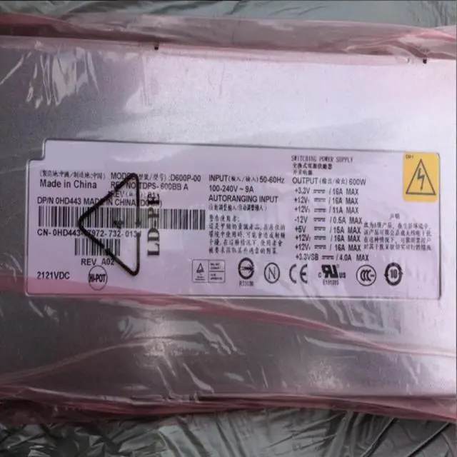 Alt view image 6 of 6 - PSU For DELL PowerEdge SC1435 600W Switching Power Supply H600P-00 RD595 D600P-00 TDPS-600BB A HD443