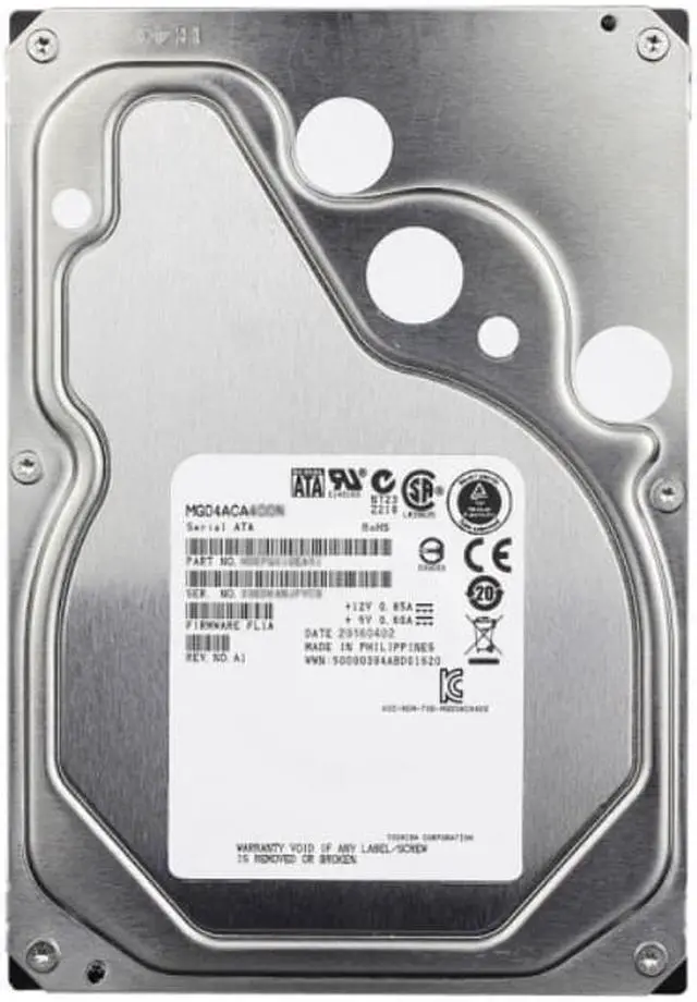 Alt view image 3 of 6 - HDD For Toshiba 4TB 3.5" 7.2K PMR SATA 6 Gb/s 128MB 7.2K For Internal HDD For Enterprise Class HDD For MG04ACA400N