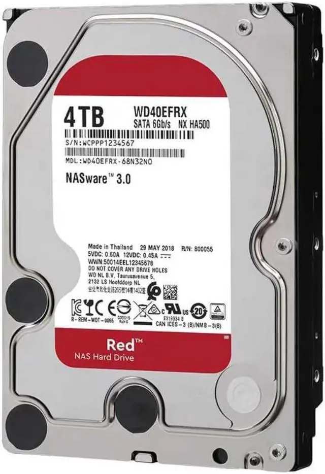Alt view image 2 of 6 - HDD For WD Red 4TB 3.5" SATA 6 Gb/s 64MB 5400RPM For Internal Hard Disk For NAS Hard Drive For WD40EFRX WD40EFAX