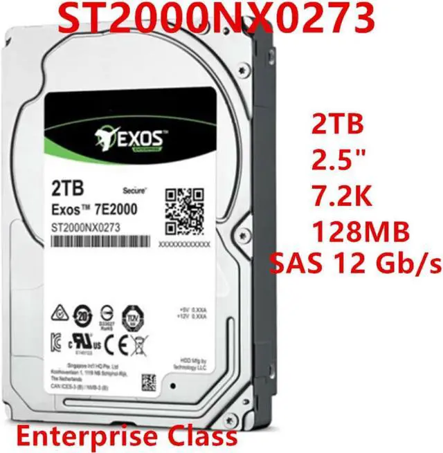 Alt view image 4 of 6 - HDD For Seagate Brand 2TB 2.5" 7.2K SAS 12 Gb/s 128MB For Internal HDD For Enterprise Class HDD For ST2000NX0273