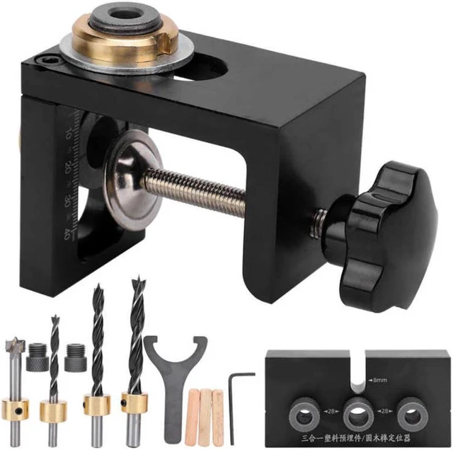 Main image of Pencari Lokasi Pelubang 3-In-1 Alat Panduan Bor Kayu Aluminium Set Pemosisian Pelubang Bor Kayu
