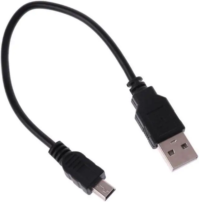 Alt view image 4 of 4 - Portable Black USB 2.0 Short  Male to Mini 5 Pins  Data Cable Cord Adapter