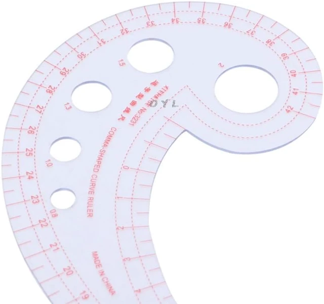 Alt view image 7 of 7 - Sewing Ruler Comma Shaped French Curve Plastic Tailor Drawing Craft Tool DIY