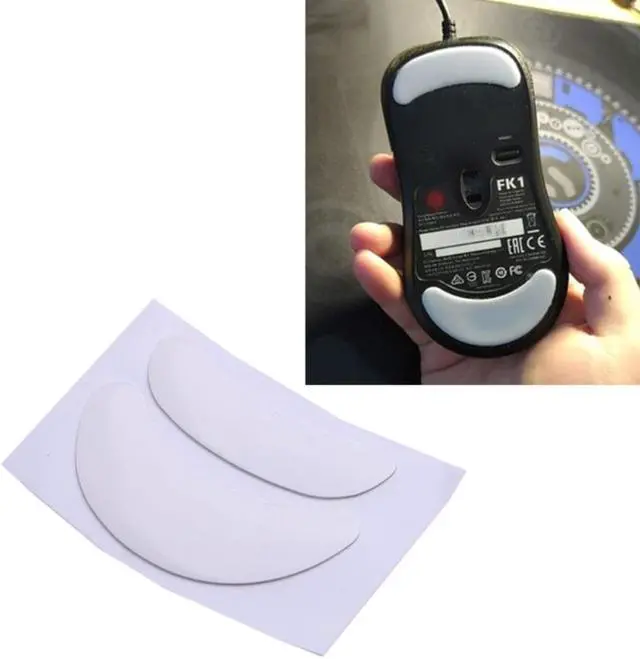 Alt view image 3 of 4 - 1Set Mouse Feet Mouse Skates Sticker Pad Rounded Glides Curved Edges Replacement for Zowie AM ZA11 ZA12 FK1 FK2 FK+ Mice