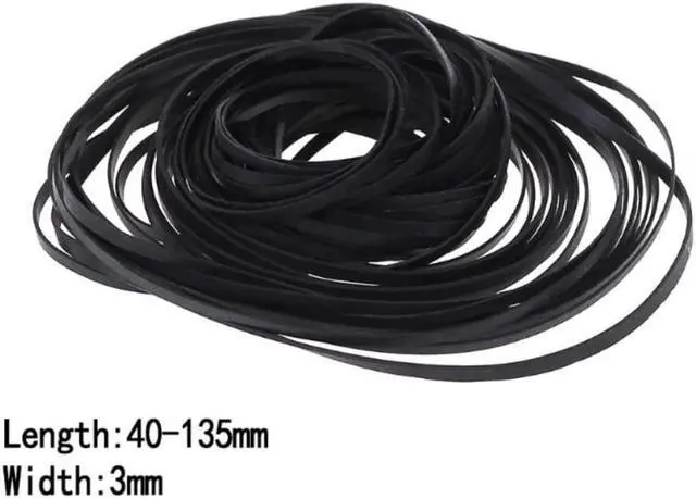 Main image of 50PCS 4mm Width Universal Mix Cassette Tape Machine Belts Assorted Common Drive Flat Rubber Belt for CD DVD Recorders Walkman