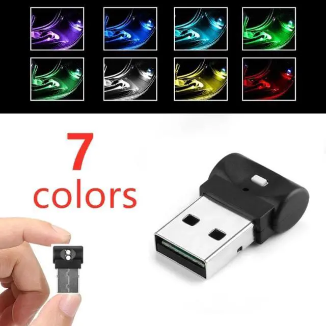 Alt view image 3 of 4 - Mini USB LED RGB Ambient Light Car Light Auto Interior Atmosphere Light Low-power RGB Multi-function High-bright