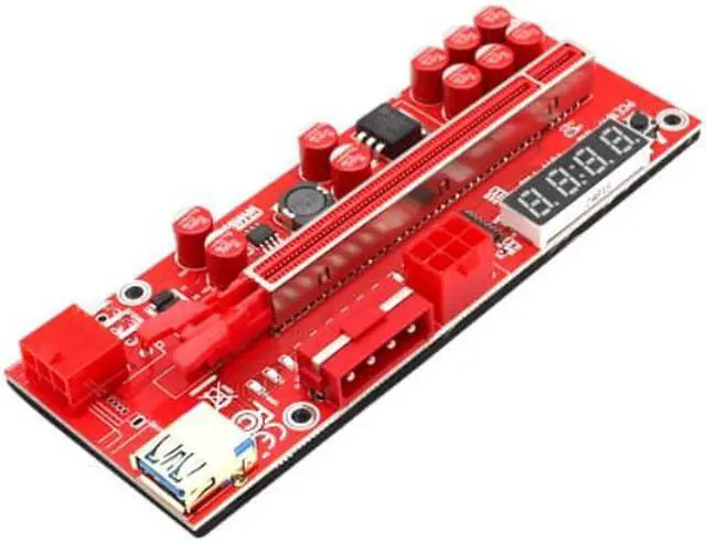 Main image of V014 PRO USB3.0 PCI-E Riser Card Extender Express Rabbet GPU 16X Extender Riser Adapter Card SATA 6 Pin Extension Power Cable