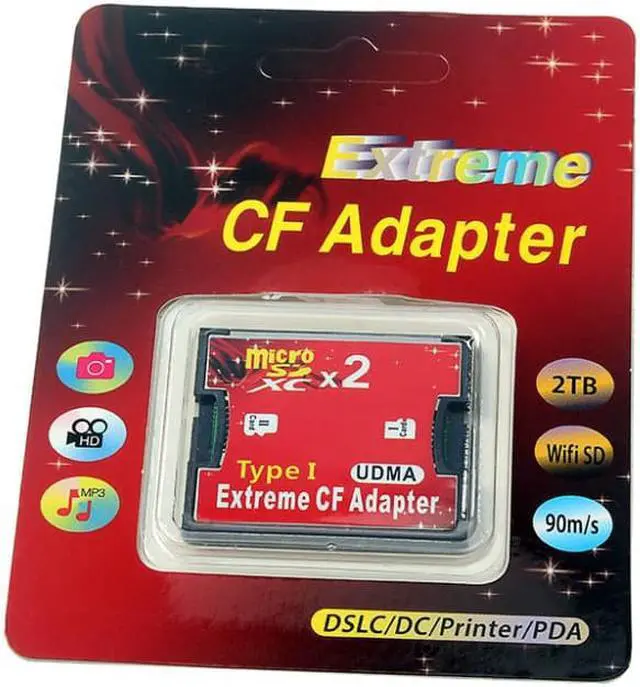 Alt view image 6 of 7 - Dual Ports Micro SD/SDXC/SDHC TF To Compact Flash CF Type I Memory Card Adapter