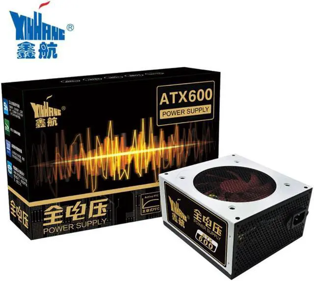 Main image of XINGHANG 600W PC PSU Power Supply Gaming Quiet 120mm Fan 20/24pin 12V ATX Computer Power Supply BTC 600W Gaming AC PC Power