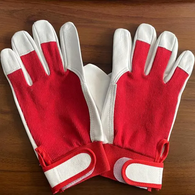 Alt view image 4 of 6 - Work Gloves Sheepskin Leather Workers Work Welding Safety Protection Garden Sports Motorcycle Driver Wear-resistant Gloves