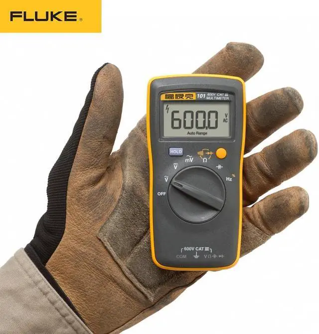 Alt view image 7 of 7 - Fluke 101 Mini Digital Multimeter auto range for AC/DC Voltage Resistance Capacitance Frequency duty cycle tester