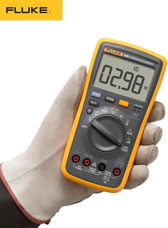 Alt view image 7 of 7 - Fluke 18B + LED tester AC / DC voltage and current digital multimeter