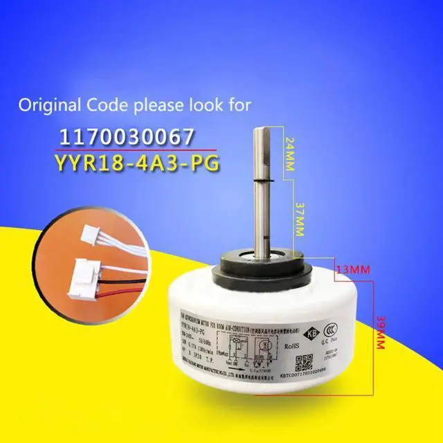 Alt view image 4 of 4 - for TCL Air Conditioner Inner Fan PG Motor Y4S476A711 Hanging Machine Fan Motor RPG15Q-3