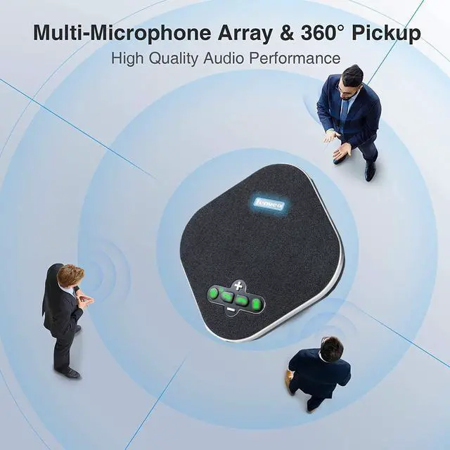 Alt view image 3 of 7 - TEVO-NA200B Bluetooth Speakerphone Computer Speaker with 4 Microphones VoiceIA Noise Cancelling USB Microphone for PC, Laptop and Mobile Device