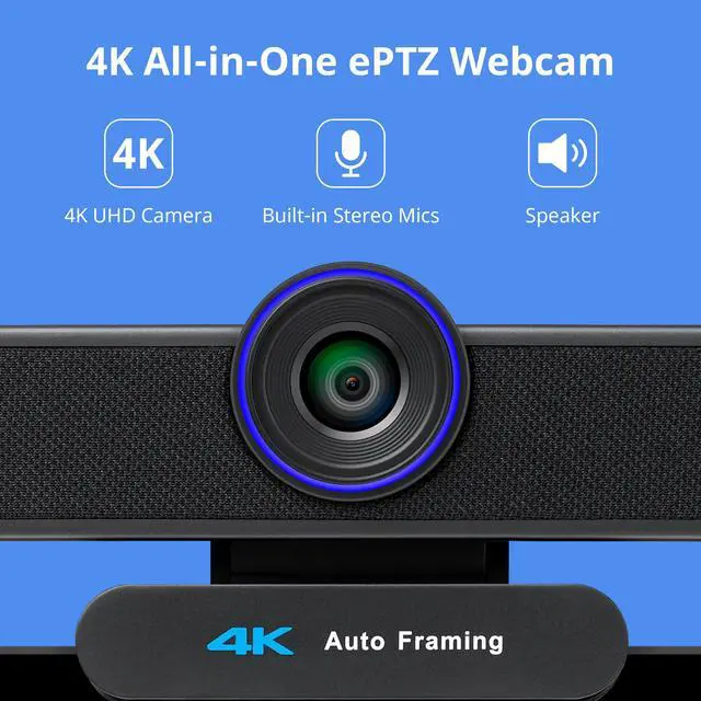Alt view image 2 of 7 - VA300C 4K EPTZ Webcam Conference Webcam 8MP 4x Digital Zoom with Auto Framing USB PC Web Camera for Vmix OBS Live Streaming Computer Video Call Streaming Meeting Works for Desktop Microsoft Teams Zoom