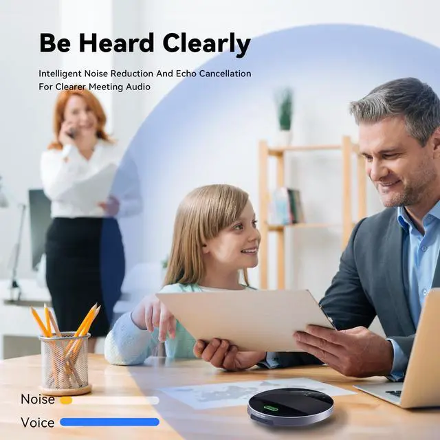 Alt view image 4 of 7 - Tenveo M5B Bluetooth Conference Speakerphone Bluetooth 5.0 with Bluetooth Dongle Conference Microphone 19.6ft(6M) Voice Pick Up Range for 20 People