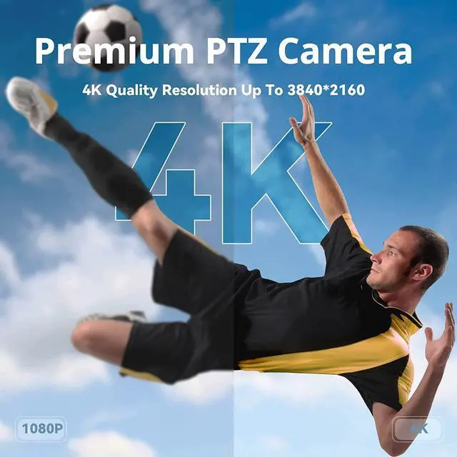 Alt view image 2 of 7 - Tenveo 4K PTZ Conference Camera with 5X Digital Zoom AI Tracking Gesture Control 124° Wide Angle USB PTZ Camera for OBS Teams Zoom Live Streaming(VHD4K)