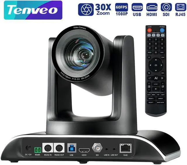 Main image of Tenveo AI Auto-Tracking PTZ Camera Live Streaming 30X Optical Zoom SDI/HDMI/USB/RJ45 Video Conference Room Camera 1080P 60FPS for Live Streaming Church Services Worship Events Broadcast(VHD630A)