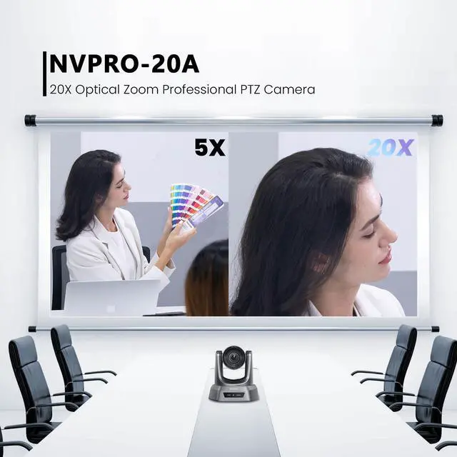 Alt view image 2 of 7 - Tenveo NV20A 20X Optical Zoom HDMI PTZ Camera With SDI USB LAN POE Video Outputs 1080P Video Conference Camera for Meeting Church Broadcast Live Streaming Work with OBS, Zoom, Webex, Google Meet