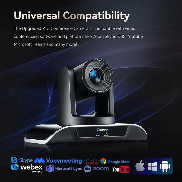 Alt view image 2 of 7 - Tenveo 20X Optical Zoom USB3.0 HDMI Video Conference Camera 1080p 60fps PTZ Camera work with Zoom Skype OBS for Church Services Worship Broadcast Education Events and Conference Business Meetings