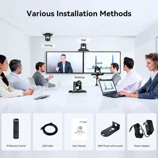 Alt view image 7 of 7 - Tenveo VHDPRO12U-4K 4K PTZ Conference Room Camera 12X Optical Zoom USB3.0/HDMI Wide View Angle 4K PTZ Camera for Video Conference Church Services Worship 
Events Skype/Zoom/OBS/YouTube Live Streaming