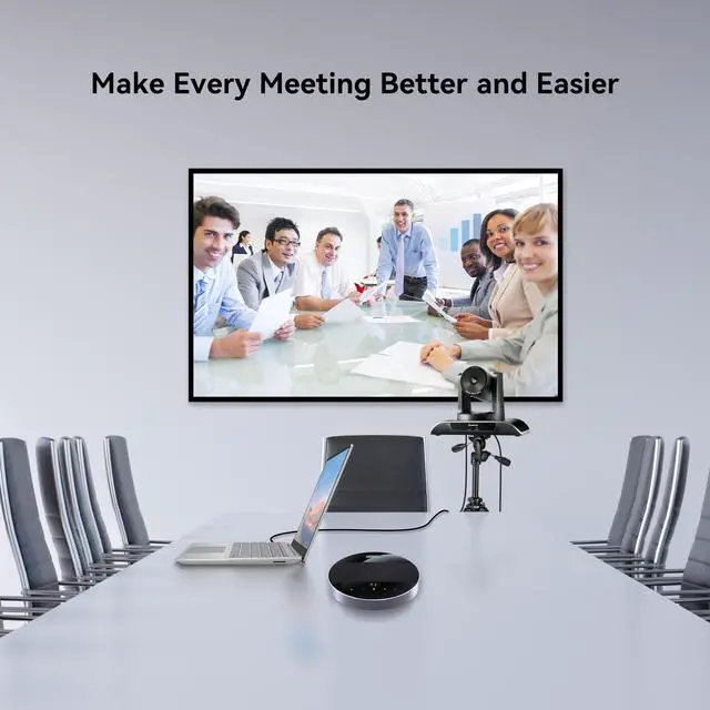 Alt view image 3 of 7 - Tenveo All-in-One Conference System 3X Optical Zoom PTZ Camera with Bluetooth Speakerphone Upgraded System Audio and Video Output USB3.0/HDMI/RS485/RS232 Works with Zoom Skype Teams for Room Meeting