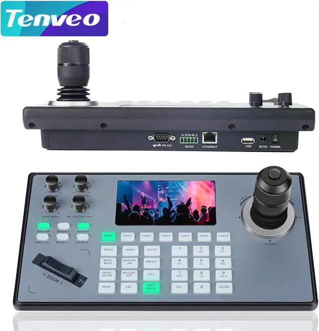Main image of Tenveo KB200PRO PTZ Camera Joystick Controller 5'' LCD Screen Real-time Preview 4D Joystick Keyboard Controller Support NDI PoE VISCA Pelco-D/P RS422/RS485 RS232 RJ45 For Church Live/Events/Streaming