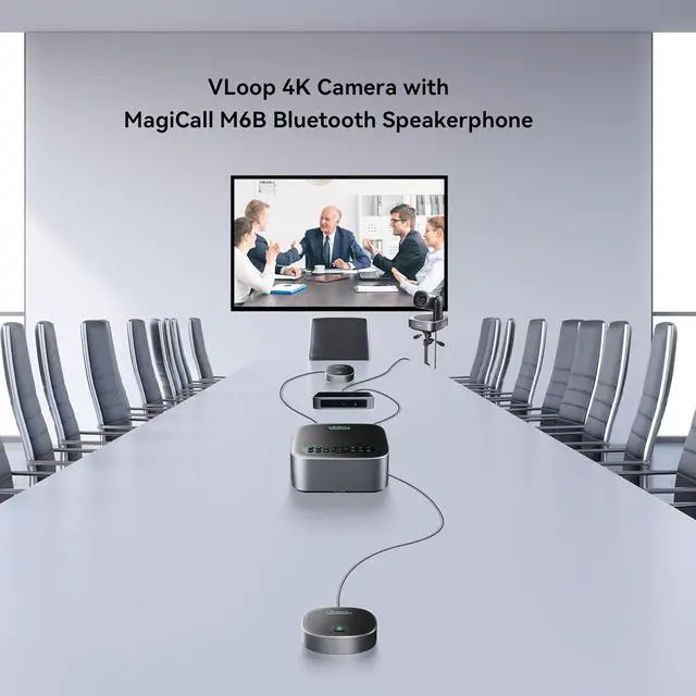 Alt view image 7 of 7 - Tenveo VA612Group-EX All-in-One 4K Conference Camera 12X Optical Zoom Wide View Angle Lens with M6B Bluetooth Speakerphone System with 2 Expansion mics Work with Zoom Skype Teams Red Dot Design Winner