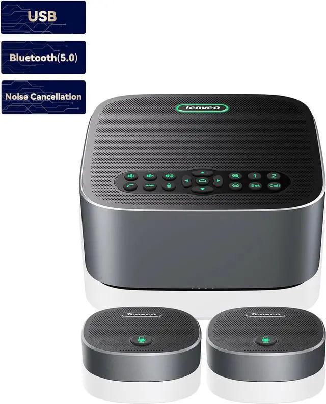 Alt view image 6 of 7 - Tenveo VA612Group-EX All-in-One 4K Conference Camera 12X Optical Zoom Wide View Angle Lens with M6B Bluetooth Speakerphone System with 2 Expansion mics Work with Zoom Skype Teams Red Dot Design Winner