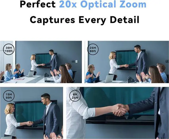 Alt view image 3 of 7 - Tenveo VL20H PTZ Camera with 20X Optical Zoom  1080P 60fps Wide View Angle USB3.0/HDMI Video Outputs Works with Zoom Skype Teams for Video Conference Red Dot Design Winner