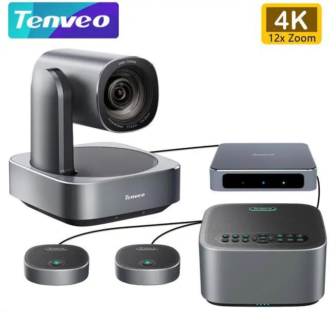 Main image of Tenveo VA612Group-EX All-in-One 4K Conference Camera 12X Optical Zoom Wide View Angle Lens with M6B Bluetooth Speakerphone System with 2 Expansion mics Work with Zoom Skype Teams Red Dot Design Winner