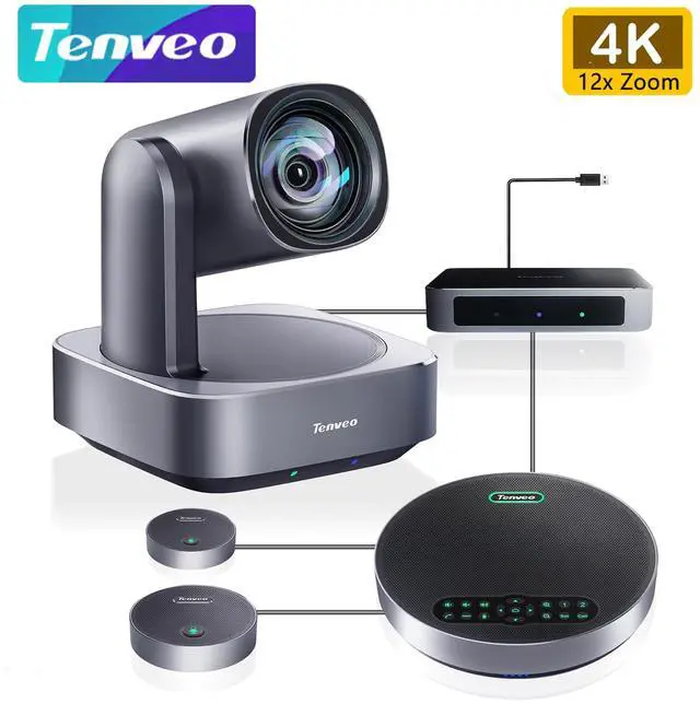 Main image of Tenveo VA512Group-EX All-in-One 4K PTZ Conference Camera with Bluetooth Speakerphone System 2 Expansion mics 12X Optical Zoom Wide View Angle Lens Works with Zoom Skype Teams