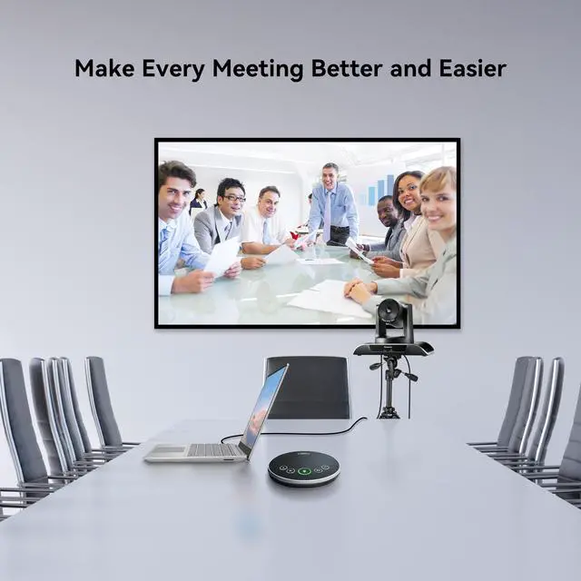 Alt view image 4 of 7 - Tenveo All-in-One Conference System 3X Optical Zoom PTZ Camera with Bluetooth Speakerphone Upgraded System Audio and Video Output USB3.0/HDMI/RS485/RS232 Works with Zoom Skype Teams (VHD3U+M3B)