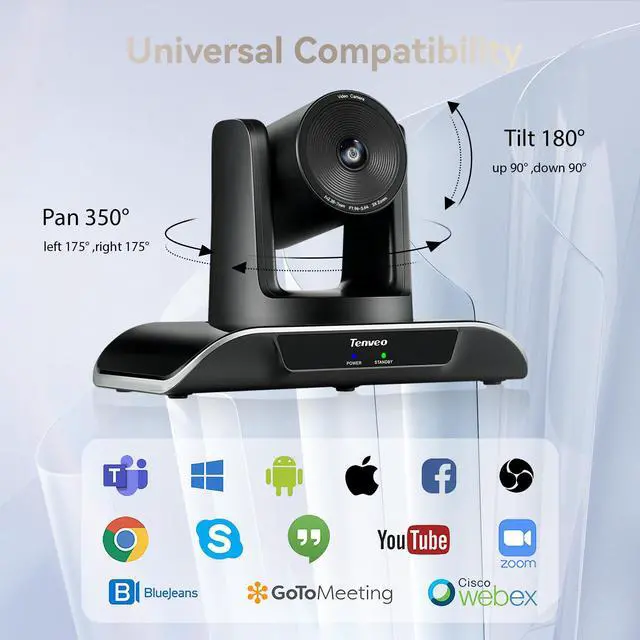 Alt view image 7 of 7 - Tenveo All-in-One Conference System 3X Optical Zoom PTZ Camera with Bluetooth Speakerphone Upgraded System Audio and Video Output USB3.0/HDMI/RS485/RS232 Works with Zoom Skype Teams (VHD3U+M3B)