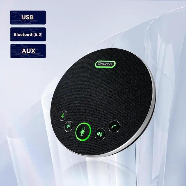 Alt view image 6 of 7 - Tenveo All-in-One Conference System 3X Optical Zoom PTZ Camera with Bluetooth Speakerphone Upgraded System Audio and Video Output USB3.0/HDMI/RS485/RS232 Works with Zoom Skype Teams (VHD3U+M3B)