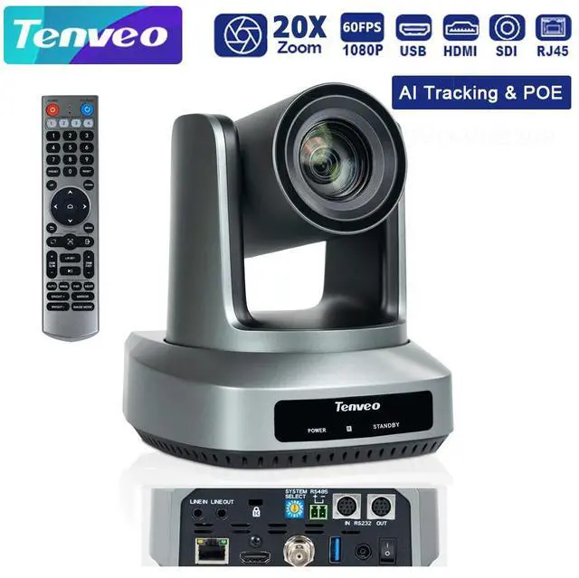 Main image of Tenveo UV620A PTZ Conference Camera 20X Optical Zoom + 16X Digital Zoom 1080P 60FPS USB HDMI 3G-SDI IP Live Streaming Camera AI Auto Tracking Camera PoE for Church Worship Education Sport Events vMix
