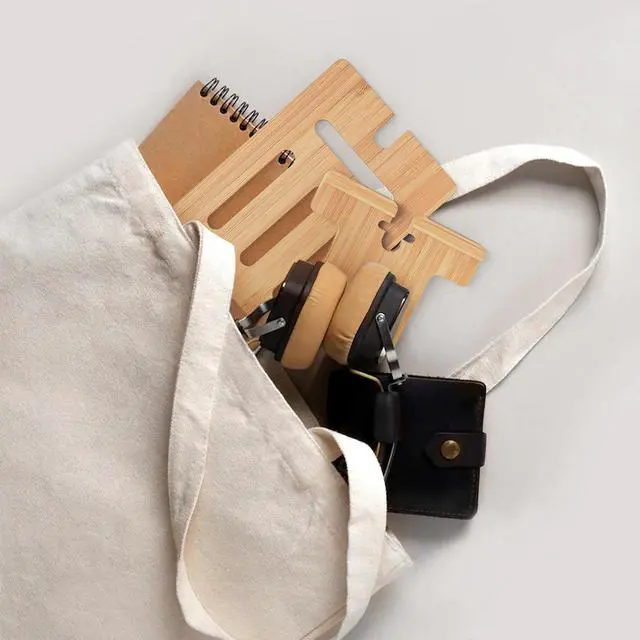 Alt view image 6 of 7 - BambuMate Adjustable Bamboo Phone & Tablet Stand, Portable Holder for Desk, Home & Travel, Compatible with 4-13 Inch Devices