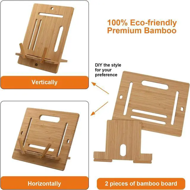 Alt view image 3 of 7 - Beebo Beabo Bamboo Cell Phone Tablet Stand,Original creation,Adjustable Lazy Bamboo Tablet Stand Desktop Cell Phone Stand Holder Dock Creative Mobile Phone Bracket Stand