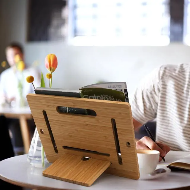 Alt view image 5 of 7 - Beebo Beabo Bamboo Cell Phone Tablet Stand,Original creation,Adjustable Lazy Bamboo Tablet Stand Desktop Cell Phone Stand Holder Dock Creative Mobile Phone Bracket Stand