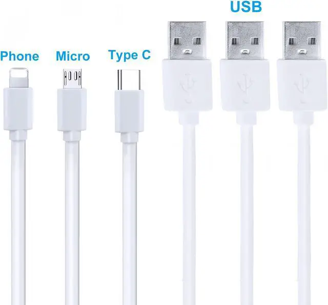 Alt view image 2 of 7 - Beebo Beabo Compatible iPhone/Android Charger Cable,Lightning,Type-c,Micro USB Cable,30cm