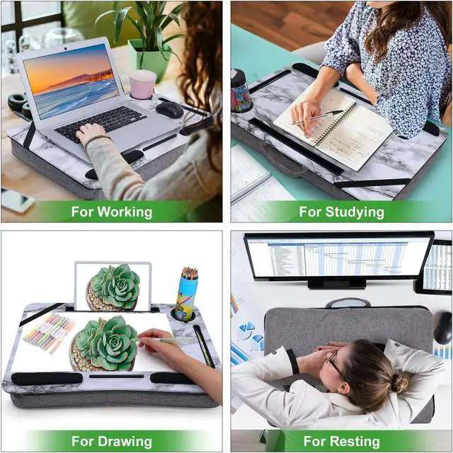 Alt view image 7 of 7 - Beebo Beabo Professional Carrying Case Carry Briefcase for 17inch Laptop,table, ipad, and more,Gifts For Father,Marble Design White