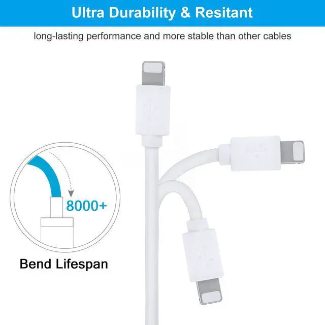 Alt view image 5 of 6 - Beebo Beabo Compatible iPhone/Android Charger Cable,3Lightning,2Micro USB Cable,30cm