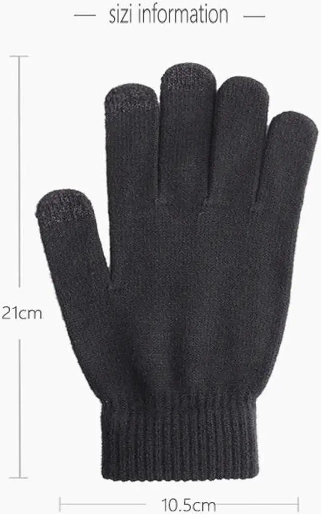 Alt view image 2 of 6 - Beebo Beabo Knit Touch Screen Gloves for Man and Women, Unisex Winter Warm Touchscreen Cold Weather Windproof Glove mitten,Full Finger Gloves,Warm Gloves Cold Weather,for Phone,Gifts for Father